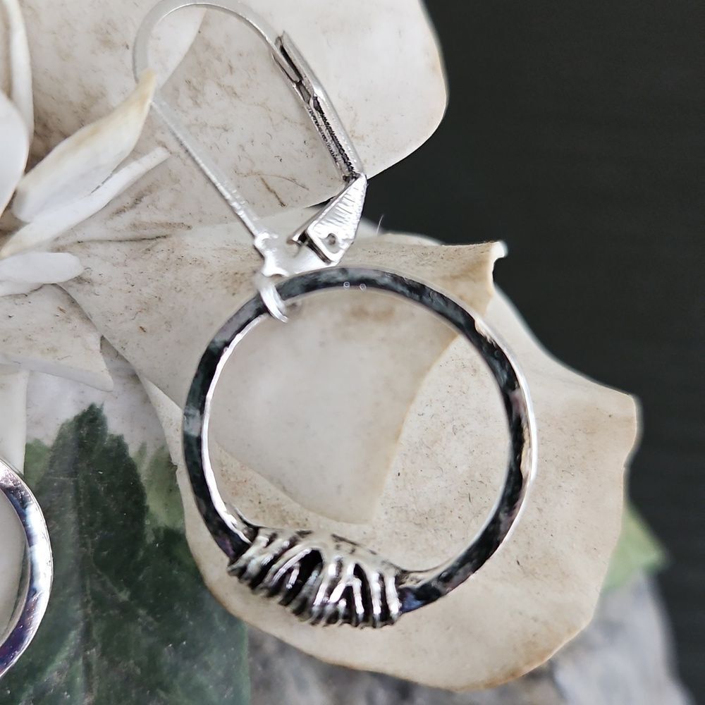 NWOT Silver Hoop Earrings - Picture 2 of 4
